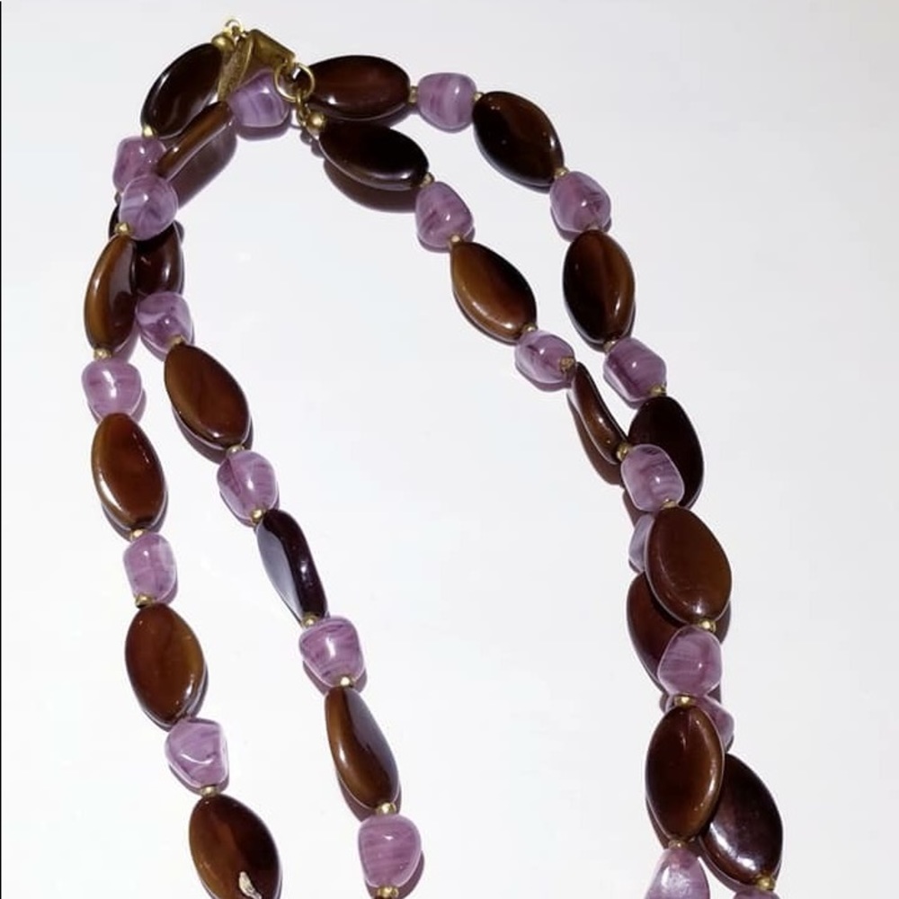 Vintage Miriam Haskell bead glass long necklace - Picture 3 of 3